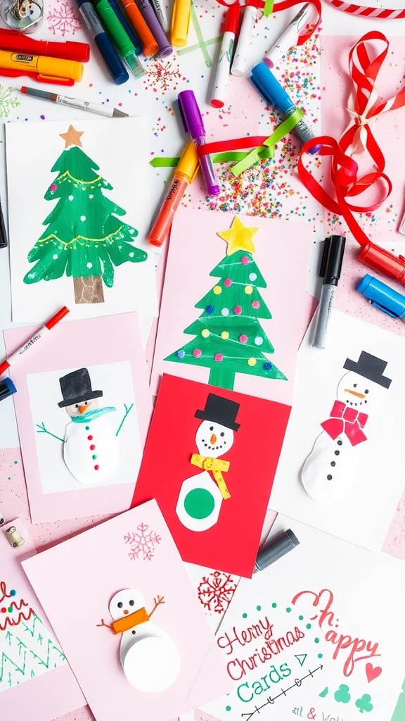 Christmas Card Art Ideas for Kids A collection of children